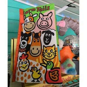 Jellycat Farm Tails Soft Activity Book Plush Sensory Toy with Textured Tails